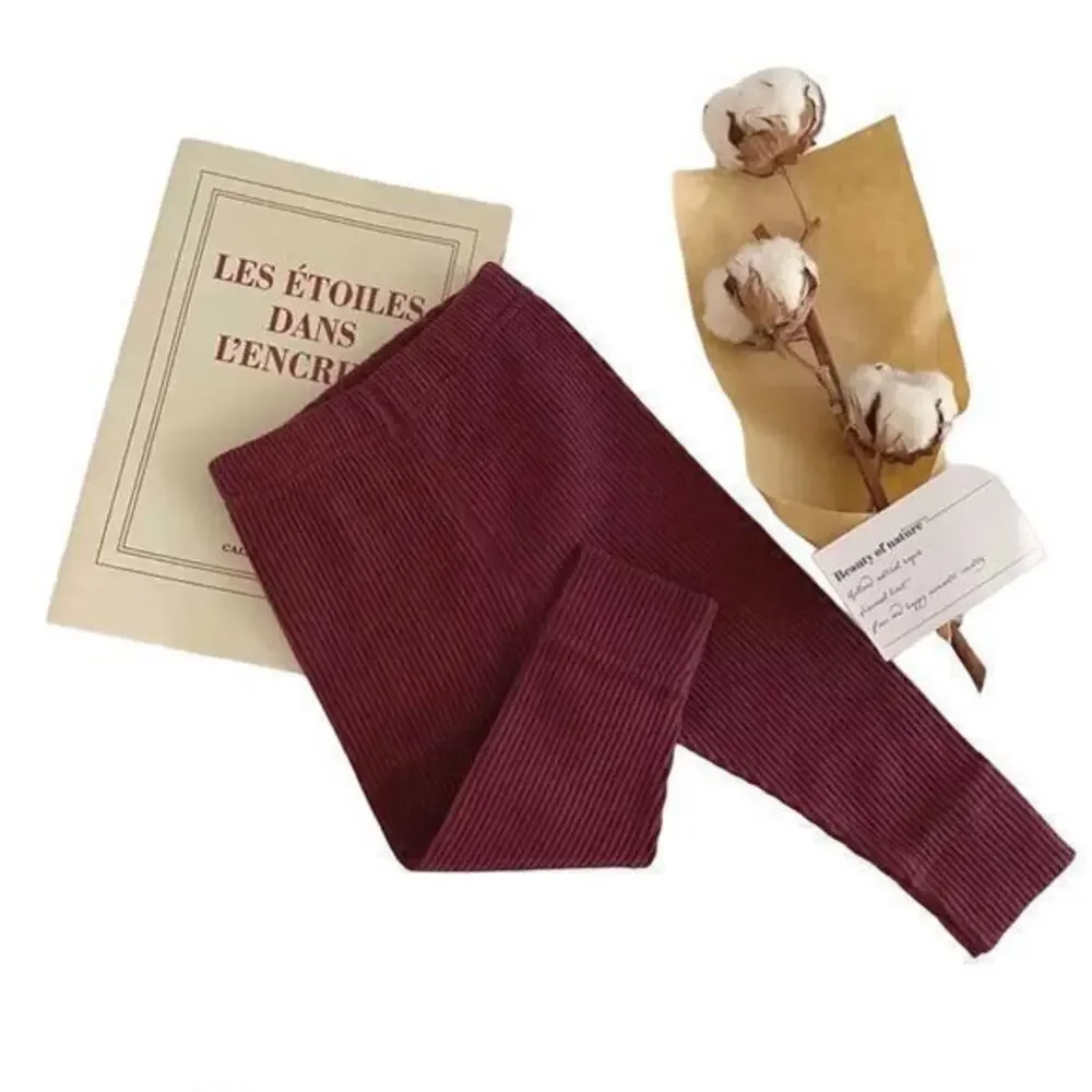 New Wine red pull-on pants, girls and boys 12-18 months